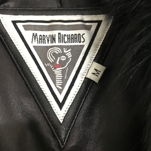Marvin Richards Leather Jacket with Fox Fur - Picture 3 of 4